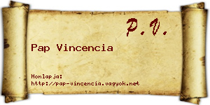 Pap Vincencia névjegykártya