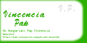 vincencia pap business card